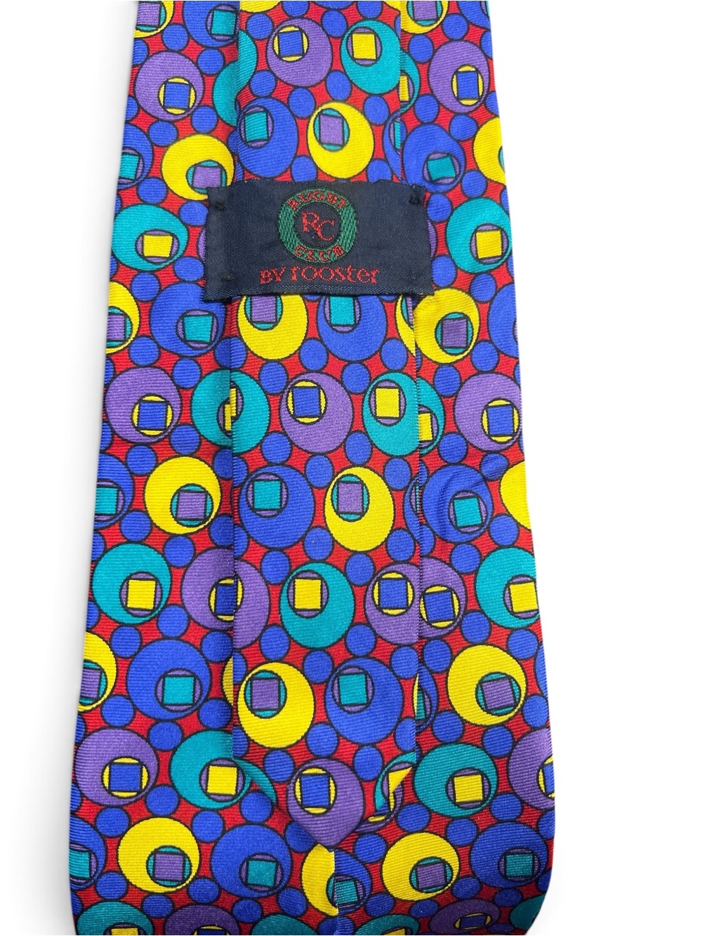 Rugby Club by Rooster Tie Mens 56x4 Retro Geometric Abstract Colorful Necktie